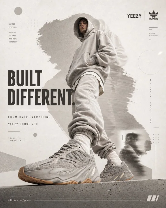Минималистичный и премиум Yeezy уличный коллаж