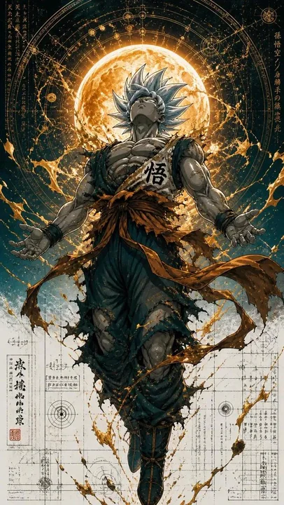 超细节悟饭野兽风战士插画