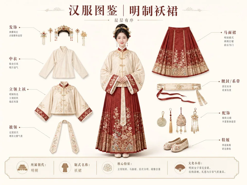 女子汉服图鉴海报