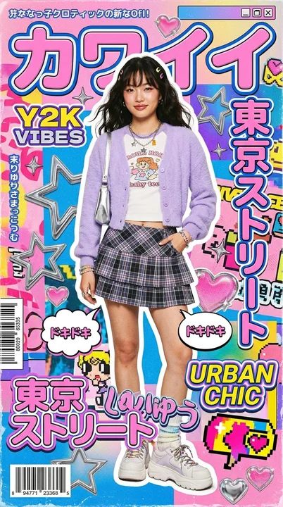 高级感のあるY2K可愛い韓国・日本ストリート風ポスター