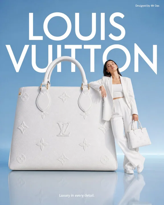 LV минималистичная белая гигантская сумка — модная фотосессия