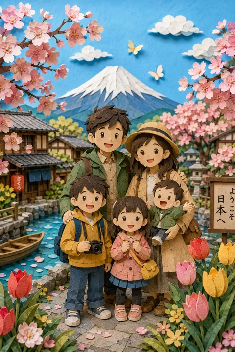 Cherry Blossom Season Japanese-Style 3D Paper Sculpture Fun for the Whole Family