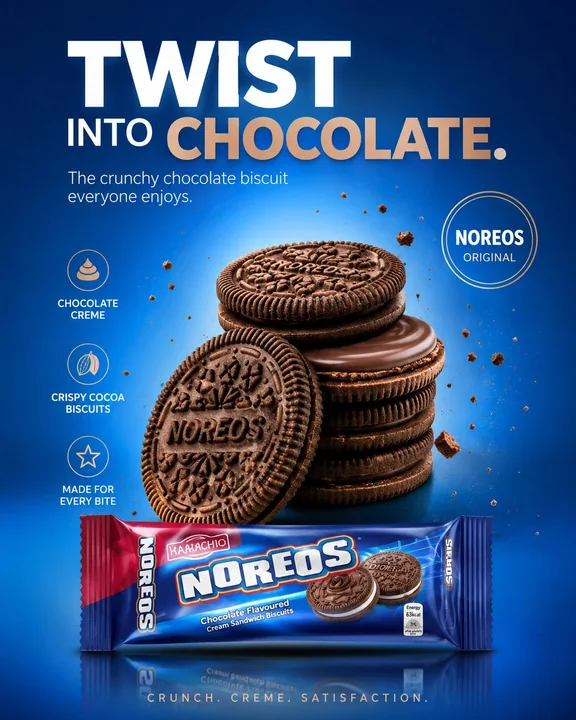 High-end modern chocolate digestive biscuit commercial poster