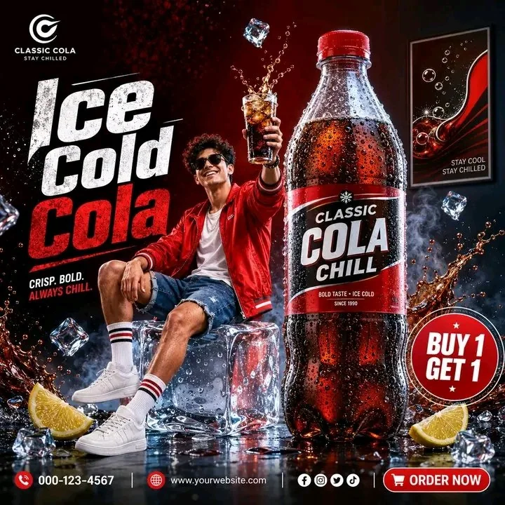 Creative design for a tropical-style product commercial advertising poster