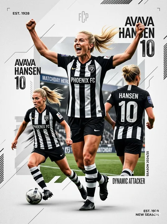Professional women’s football athlete dynamic design poster