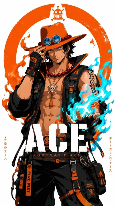 One Piece-style futuristic trendy cyberpunk anime poster