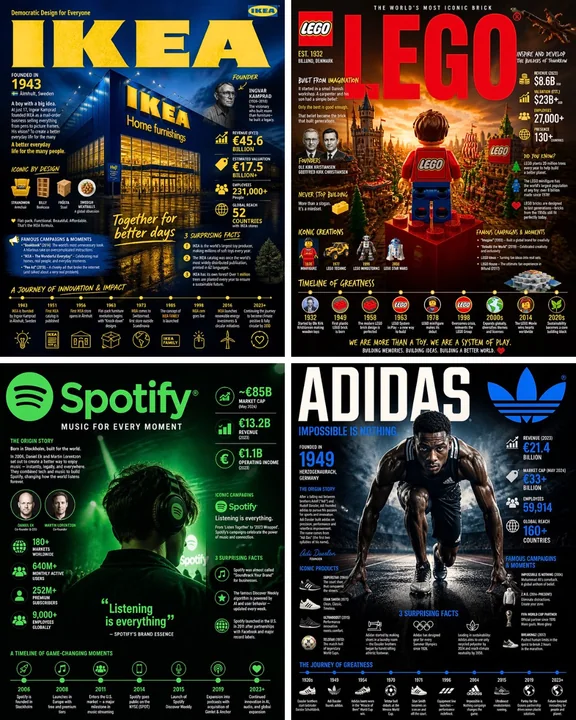 National Geographic-style brand legend poster infographic
