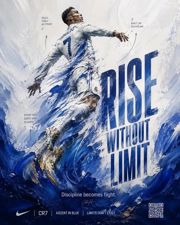 Discipline and Transcendence sports art impasto poster