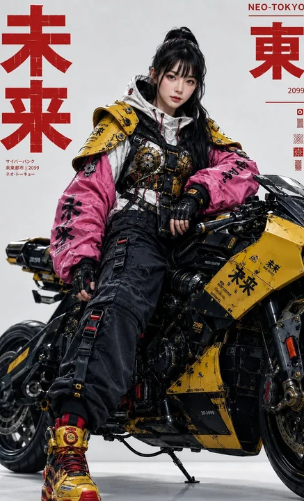 Cyberpunk functional futuristic technological portrait