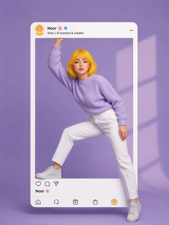 Anime girl breaking out of the frame social media poster