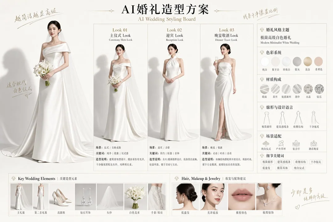 高级AI婚礼造型方案生成设计