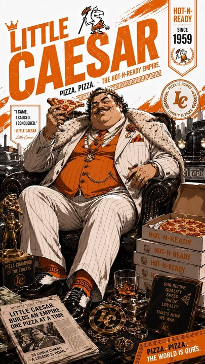 Chicago mafia-style pizza brand crossover movie poster