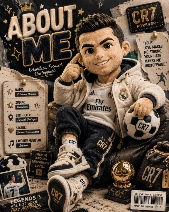 3D plush toy style personal introduction poster