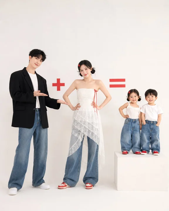 Photographie familiale créative et minimaliste de style coréen