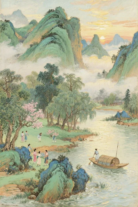 Restauration de peintures anciennes chinoises en photographie réaliste, mots-clés de prompt