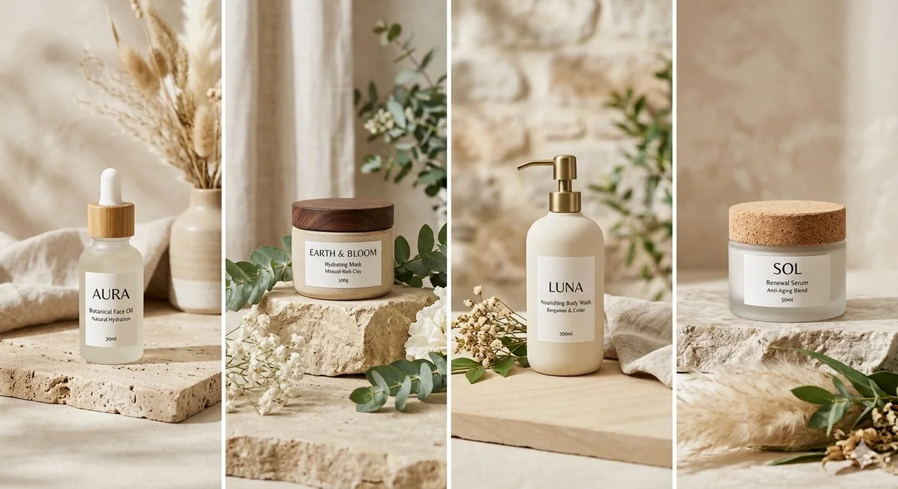 Photographie de produit minimaliste, élégante, au style naturel