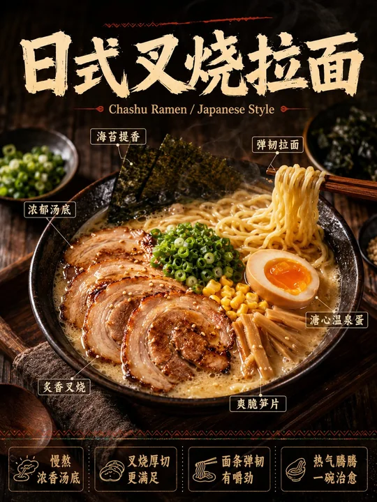 高完成度の中華料理レストラン向け商業用グルメポスター