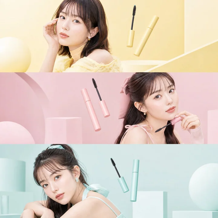 Japanese high-end beauty three-color collage fashion editorial