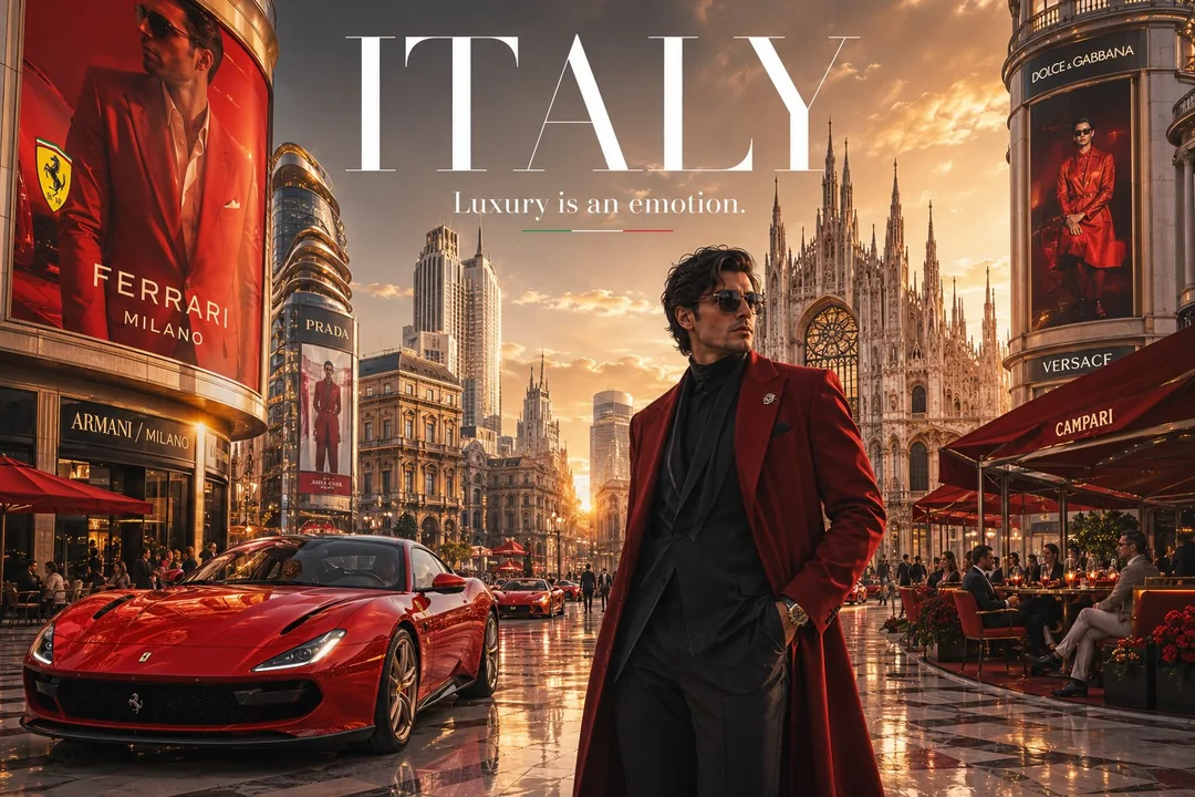 Futuristic luxury empire cinematic fashion poster design