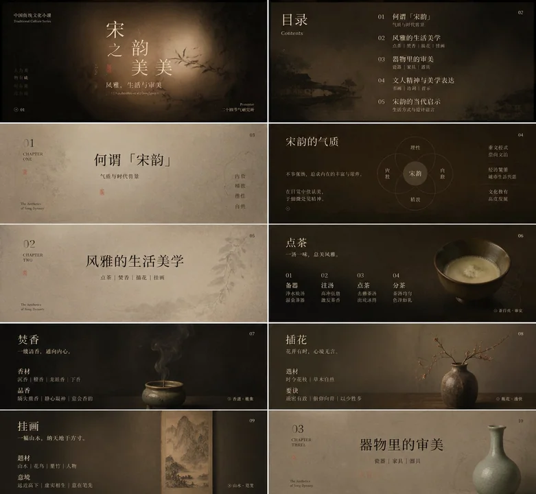 Minimalist Songti Chinese Traditional Culture Aesthetic Visual Guide