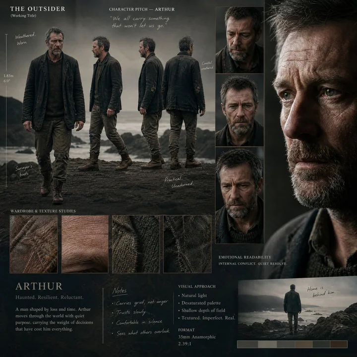 Conception d’un panneau de proposition de personnages de film haut de gamme