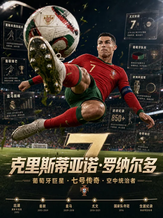 Ultra-realistic football superstar breakthrough-profile poster