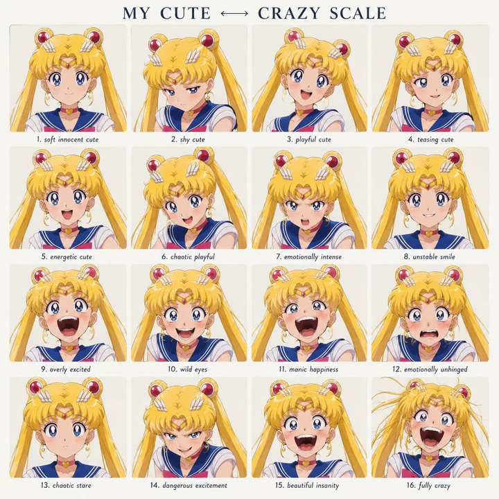 魔法少女のかわいくて狂った表情の画像