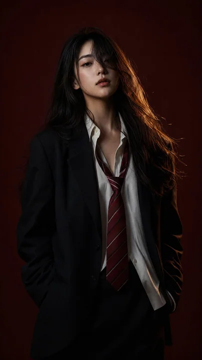 Red Light Eastern Asia Fashion Portrait