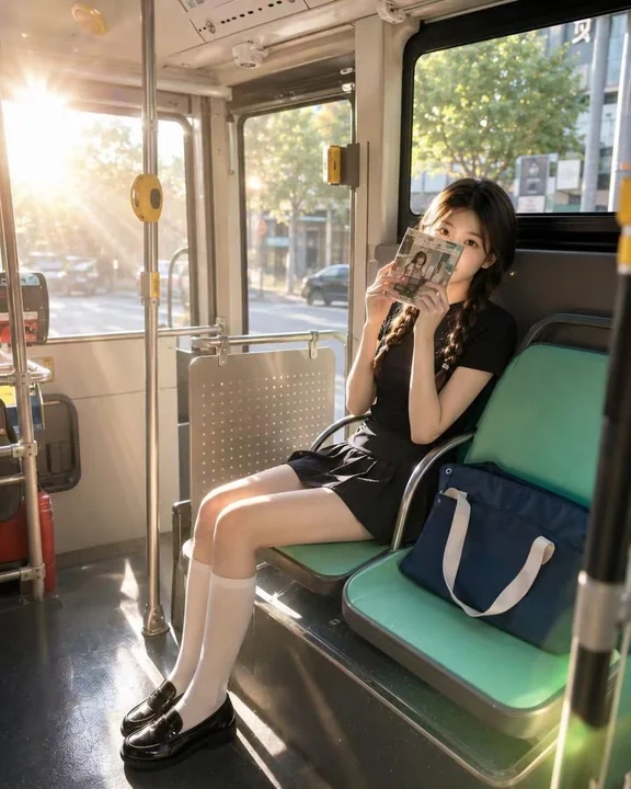 La sérénité d'une séance photo à l'arrière d'un bus en après-midi