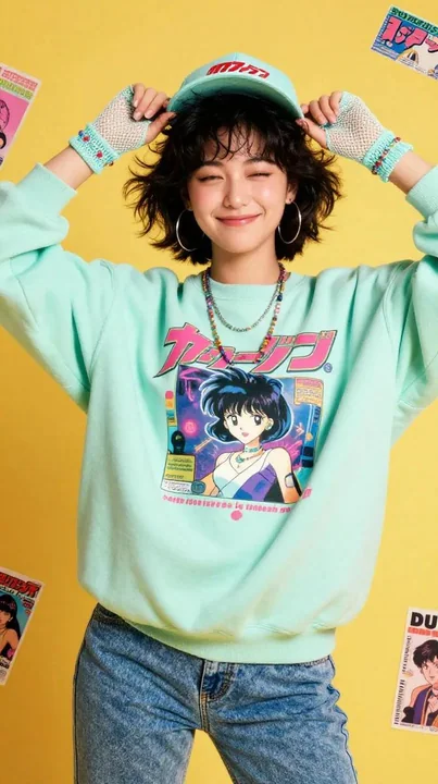 日本の原宿風かわいい少女ファッション撮影