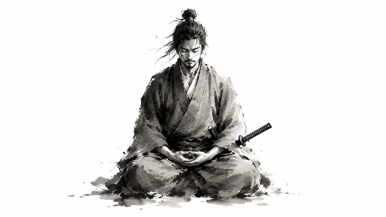 Style de peinture à l’encre japonaise minimaliste zen
