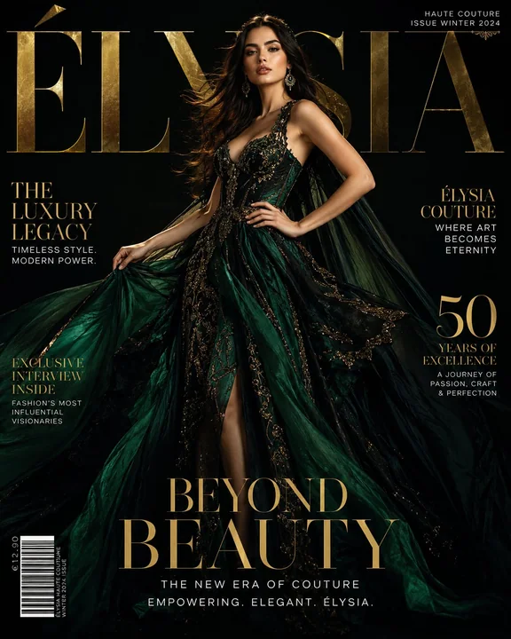 Luxury haute couture brand ELYSI magazine cover visual