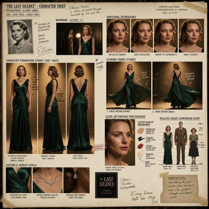 Concepts de personnages féminins de films hollywoodiens de niveau Oscar