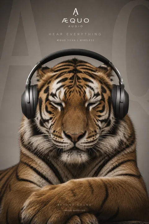 Affiche audio luxe hyper-réaliste de Gorille argenté
