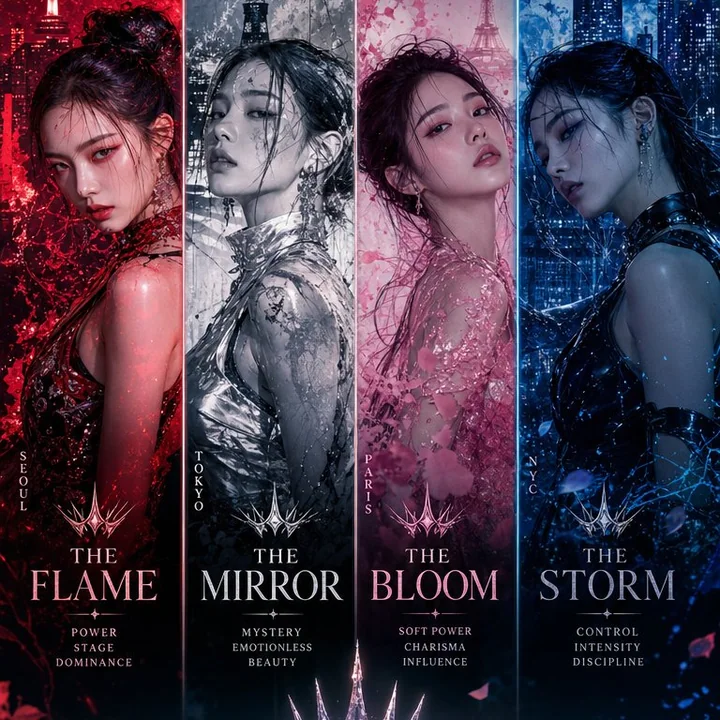 トップKPOP女性グループのリターンコンセプトはサイバーパンクハイエンドファッションのビジュアル