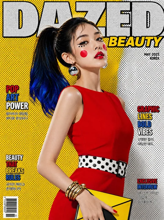Couverture de magazine de beauté de luxe art populaire surréaliste
