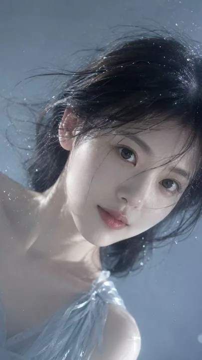 水光清透感実写映画クローズアップ人像
