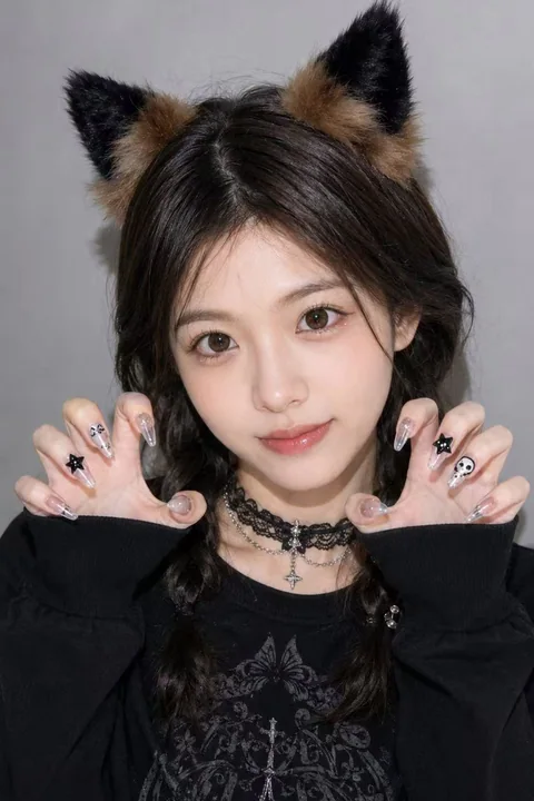 哥特风猫系狐系少女写实人像提示词