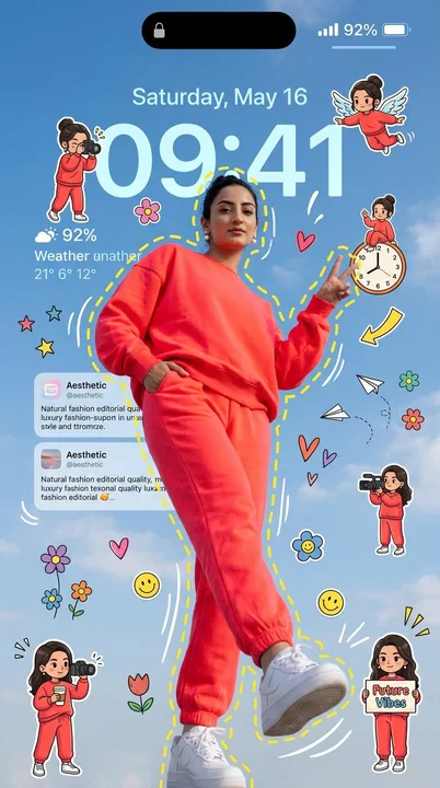 Fond d’écran mobile de style graffiti représentant une femme indienne à la mode, ultra réaliste