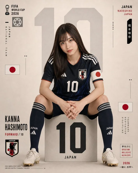 2026世界杯日本国家队球员体育摄影海报