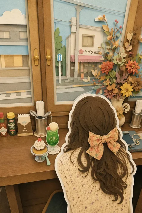 梦幻分层纸雕日系旅行少女插画