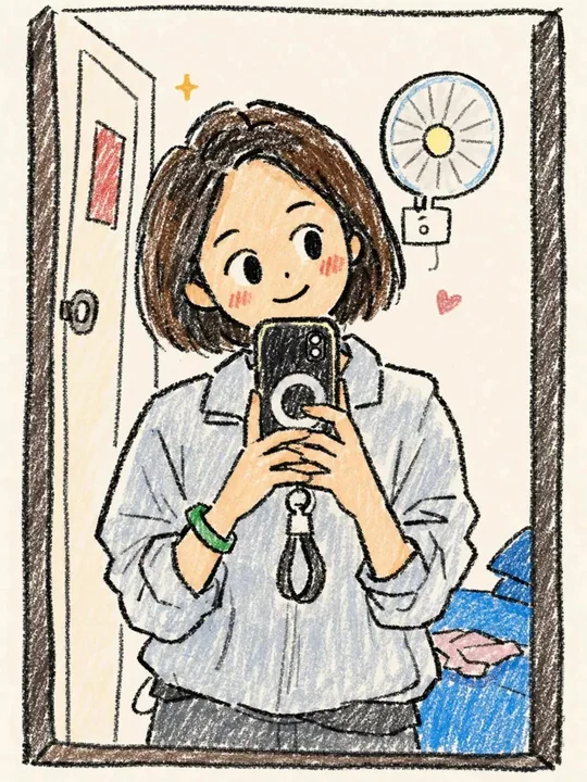 Illustration dessinée à la main de style chibi d’une jeune fille réconfortante