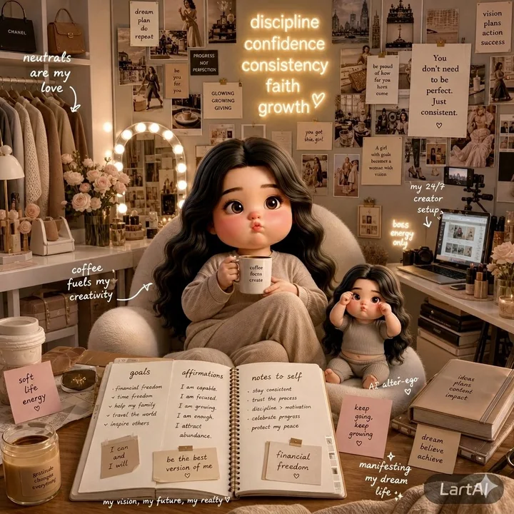 AI Doppelgänger Room Reveals Female Creators’ Aesthetic Scrapbooks