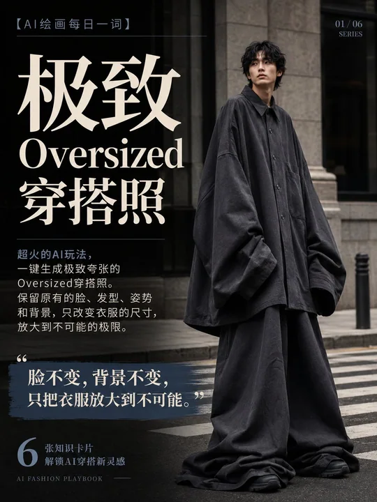 Transformation en style vestimentaire ultra-oversize à silhouette ample