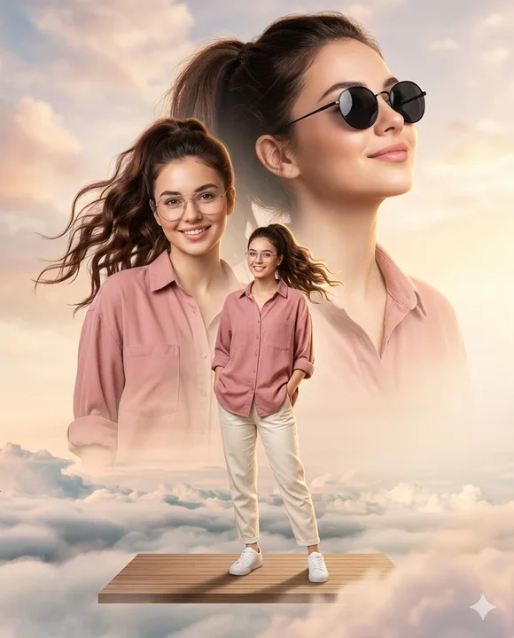 Affiche de portrait en double exposition onirique
