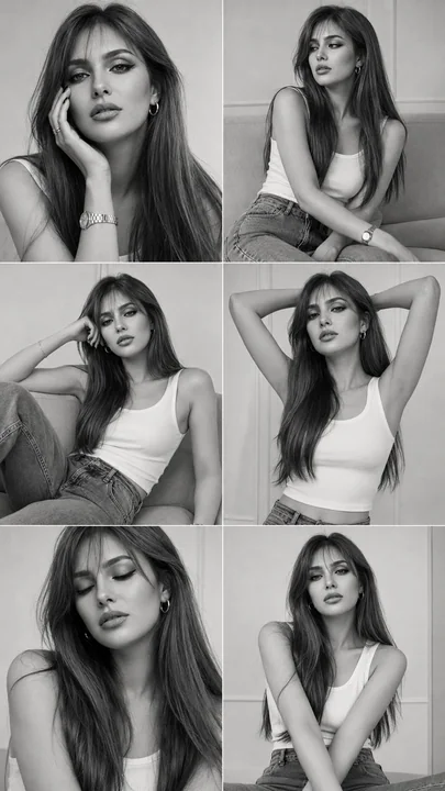 2x3 black-and-white minimalist fashion women collage photography