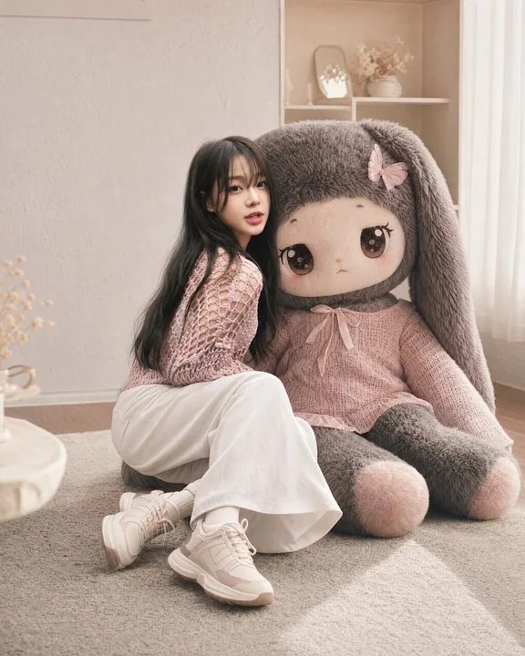 人物の特徴に合わせたカスタム巨大ぬいぐるみ写真