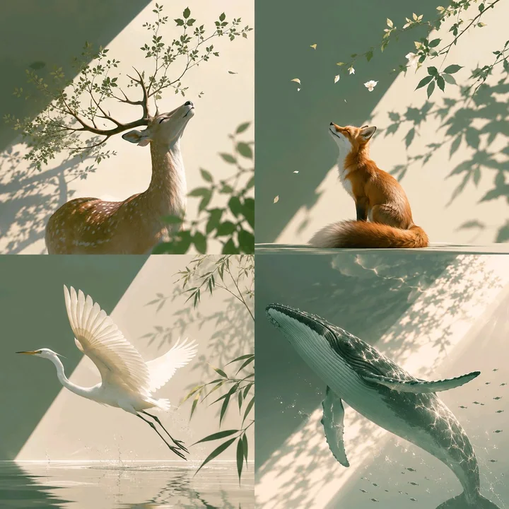 极简北欧绿意现代艺术杂志封面插画
