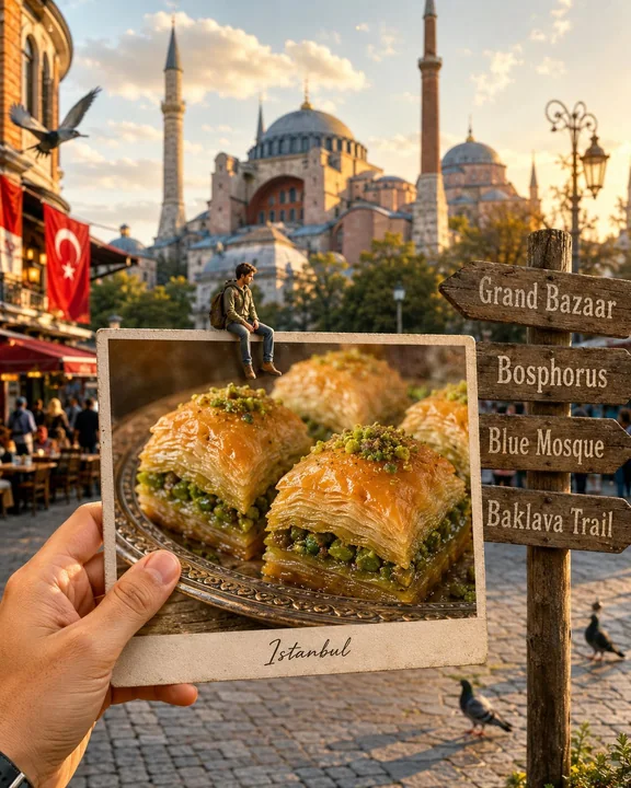 超写实旅游美食明信片合成摄影