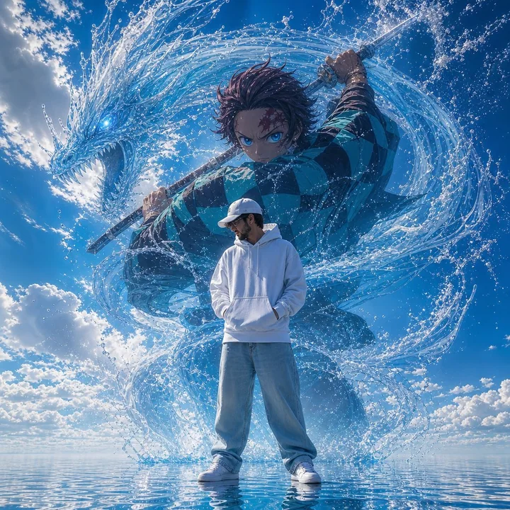 超写实奇幻海洋人像与动漫水战士守护灵